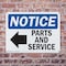 Signmission Parts And Service (Left Arrow), 14 in W x Rectangle, Plastic OS-2PACK-NS-P-1014-L-17135 - alternate 8